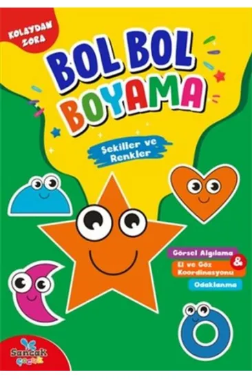 Şekiller ve Renkler - Kolaydan Zora Bol Bol Boyama Şekiller ve Renkler - Kolaydan Zora Bol Bol Boyama
