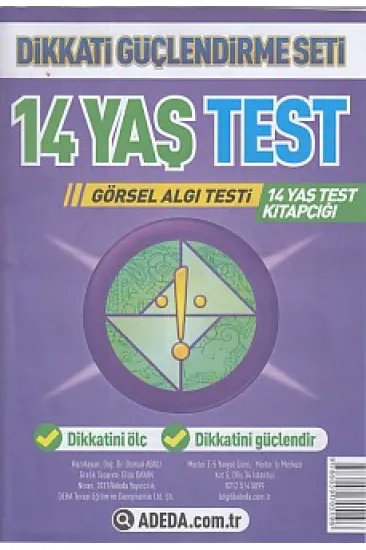 Dikkati Güçlendirme Seti 14 Yaş Test Dikkati Güçlendirme Seti 14 Yaş Test