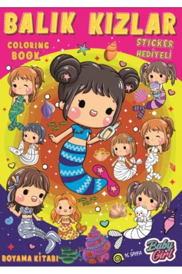 Balık Kızlar Boyama Kitabı Popsticker Balık Kızlar Boyama Kitabı Popsticker