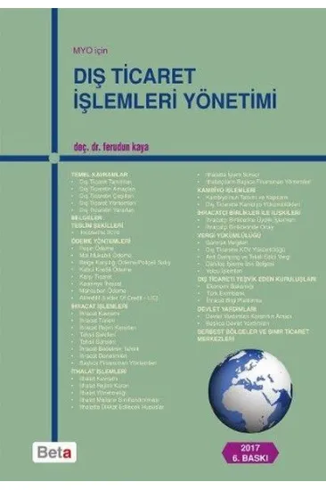 Dış Ticaret İşlemleri Yönetimi Dış Ticaret İşlemleri Yönetimi