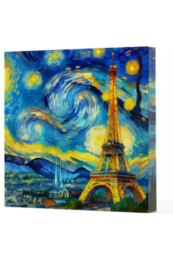 Van Gogh 9 Eyfel Kulesi - Çizgisiz Yan Boyamalı Defter Van Gogh 9 Eyfel Kulesi - Çizgisiz Yan Boyamalı Defter