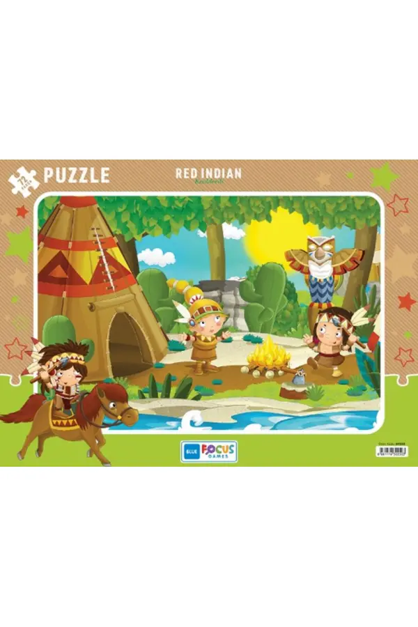 Blue Focus Red Indian (Kızılderili) - Puzzle 72 Parça Blue Focus Red Indian (Kızılderili) - Puzzle 72 Parça