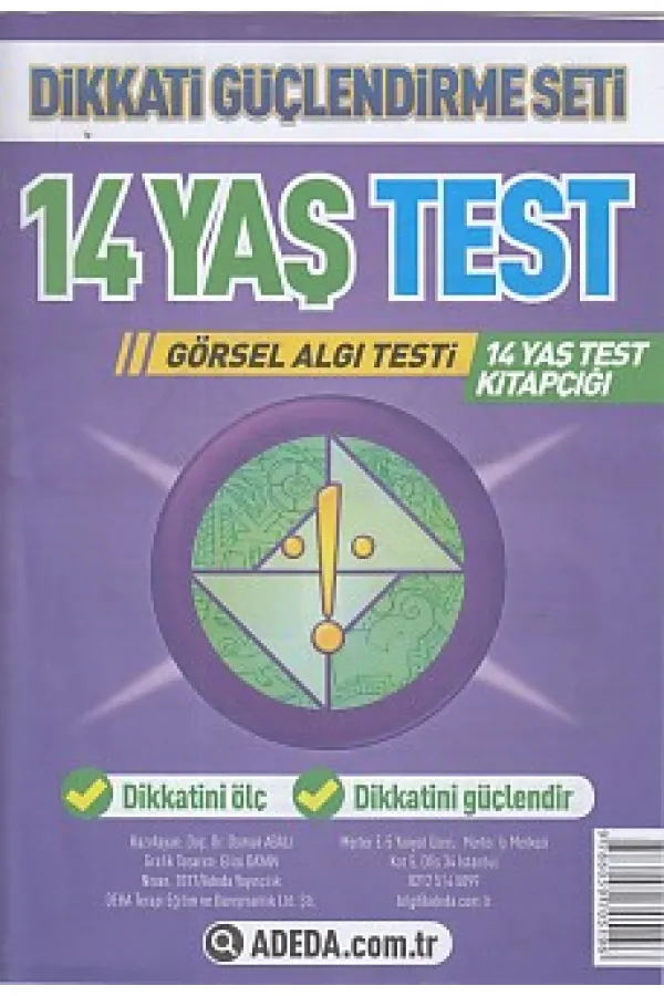 Dikkati Güçlendirme Seti 14 Yaş Test Dikkati Güçlendirme Seti 14 Yaş Test