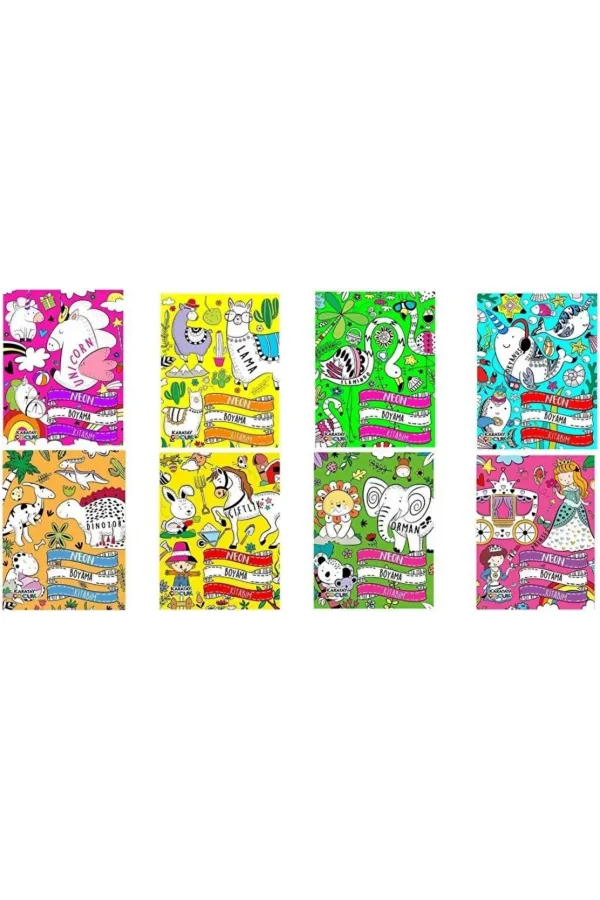 Neon Boyama Kitabım 8 Kitap Neon Boyama Kitabım 8 Kitap