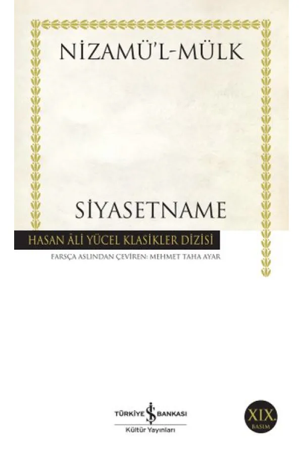 Siyasetname - Hasan Ali Yücel Klasikleri Siyasetname - Hasan Ali Yücel Klasikleri