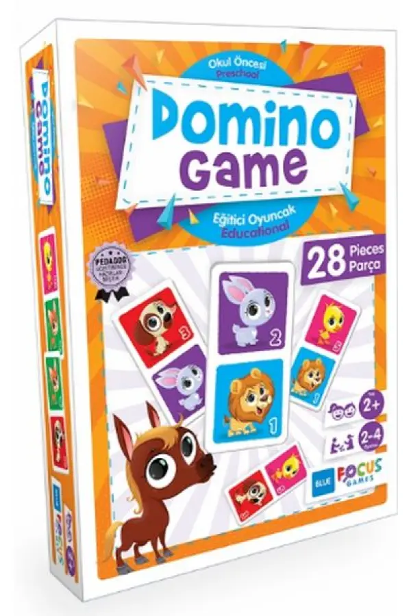 Blue Focus Domino Game - Puzzle 28 Parça Blue Focus Domino Game - Puzzle 28 Parça