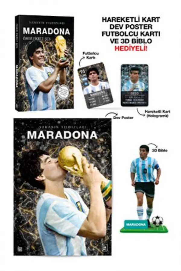 Maradona - Sahanın Yıldızları - 3D Biblo Hediyeli! Maradona - Sahanın Yıldızları - 3D Biblo Hediyeli!