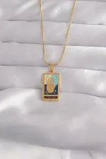 316L Çelik Gold Renk Karışık Mineli El Figür Tarot Kolye 316L Çelik Gold Renk Karışık Mineli El Figür Tarot Kolye