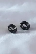 Çelik Siyah Renk Sıkıştırmalı Erkek Küpe Çelik Siyah Renk Sıkıştırmalı Erkek Küpe