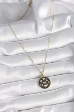 316L Çelik Gold Renk Siyah Şans Kolyesi 316L Çelik Gold Renk Siyah Şans Kolyesi