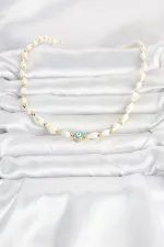 Doğal Deniz Kabuğu Dizili Nazarlı Model Kolye Doğal Deniz Kabuğu Dizili Nazarlı Model Kolye