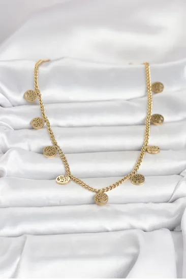 316L Çelik Gold Renk Yaşam Ağacı Model Kadın Kolye 316L Çelik Gold Renk Yaşam Ağacı Model Kadın Kolye