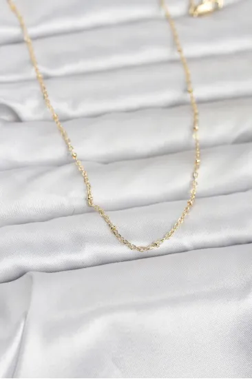 CM 14K Gold Renk Burgu Model 60 cm Kadın Kolye CM 14K Gold Renk Burgu Model 60 cm Kadın Kolye