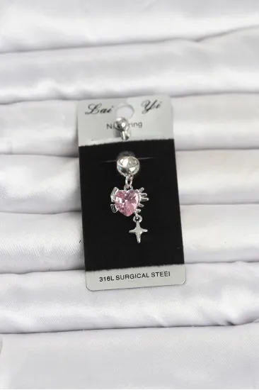 316L Cerrahi Çelik Pembe Zirkon Taşlı Model Göbek Piercing 316L Cerrahi Çelik Pembe Zirkon Taşlı Model Göbek Piercing