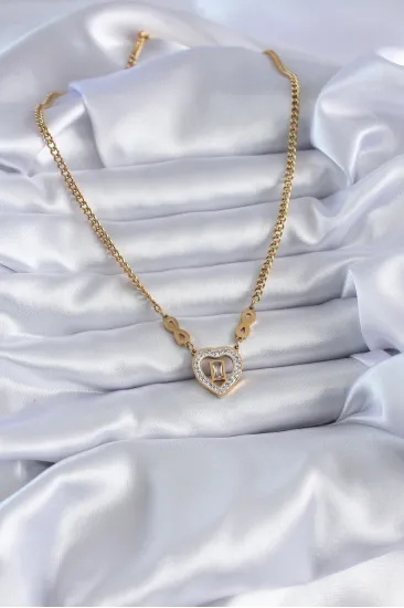 316L Çelik Gold Renk Zirkon Taşlı Kalp Model Sonsuzluk Detay Kadın Kolye 316L Çelik Gold Renk Zirkon Taşlı Kalp Model Sonsuzluk Detay Kadın Kolye
