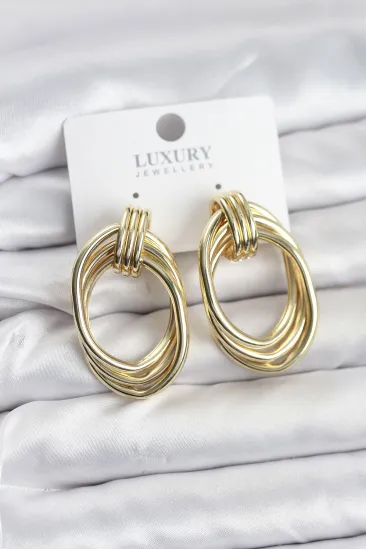Pirinç Gold Renk Damla Model Vintage Kadın Küpe Pirinç Gold Renk Damla Model Vintage Kadın Küpe