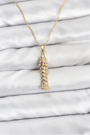 316L Çelik Zincir Gold Renk Balık Model Zirkon Taşlı Kadın Kolye 316L Çelik Zincir Gold Renk Balık Model Zirkon Taşlı Kadın Kolye