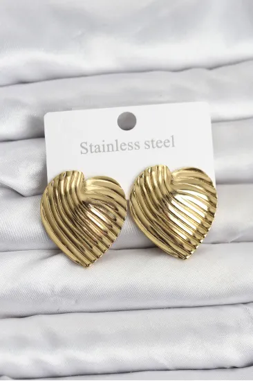 316L Çelik Gold Renk Kalp Model Kadın Küpe 316L Çelik Gold Renk Kalp Model Kadın Küpe