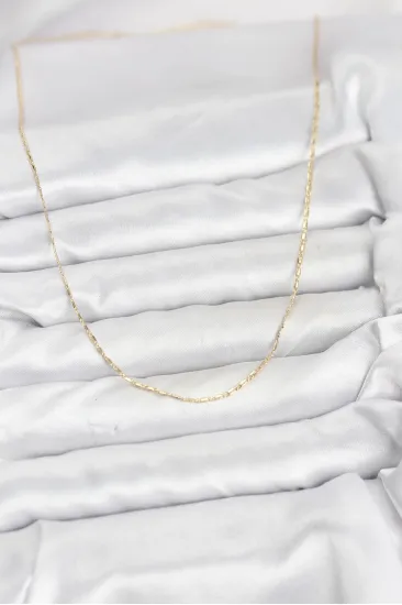 CM 14K Gold Renk Kesme Model 60 cm Kadın Kolye CM 14K Gold Renk Kesme Model 60 cm Kadın Kolye