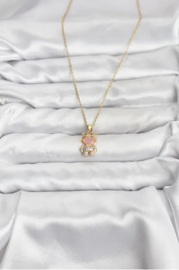 316L Çelik Zincir Gold Renk Teddy Bear Model Zirkon Taşlı Kadın Kolye 316L Çelik Zincir Gold Renk Teddy Bear Model Zirkon Taşlı Kadın Kolye