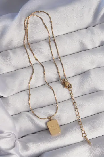 316L Çelik Gold Renk Kare Charm Model Kolye 316L Çelik Gold Renk Kare Charm Model Kolye