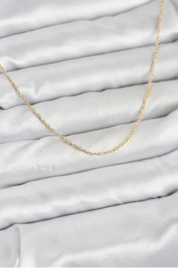 CM 14K Gold Renk Burgu Model 60 cm Kadın Kolye CM 14K Gold Renk Burgu Model 60 cm Kadın Kolye