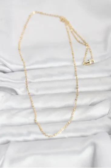 CM 14K Gold Renk Burgu Model 60 cm Kadın Kolye CM 14K Gold Renk Burgu Model 60 cm Kadın Kolye