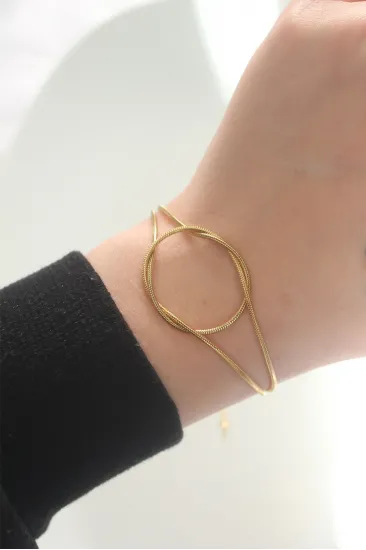 316L Çelik Gold Renk Düğüm Model Bileklik 316L Çelik Gold Renk Düğüm Model Bileklik