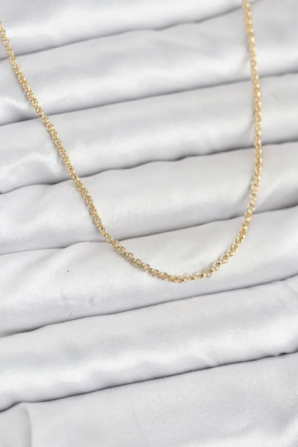 CM 14K Gold Renk Halka Model 60 cm Kadın Kolye CM 14K Gold Renk Halka Model 60 cm Kadın Kolye