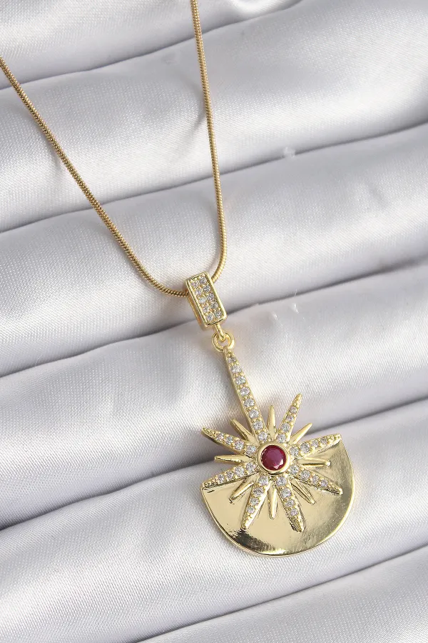 316L Çelik Gold Renk Zirkon Taşlı Yıldız Model Kadın Kolye 316L Çelik Gold Renk Zirkon Taşlı Yıldız Model Kadın Kolye