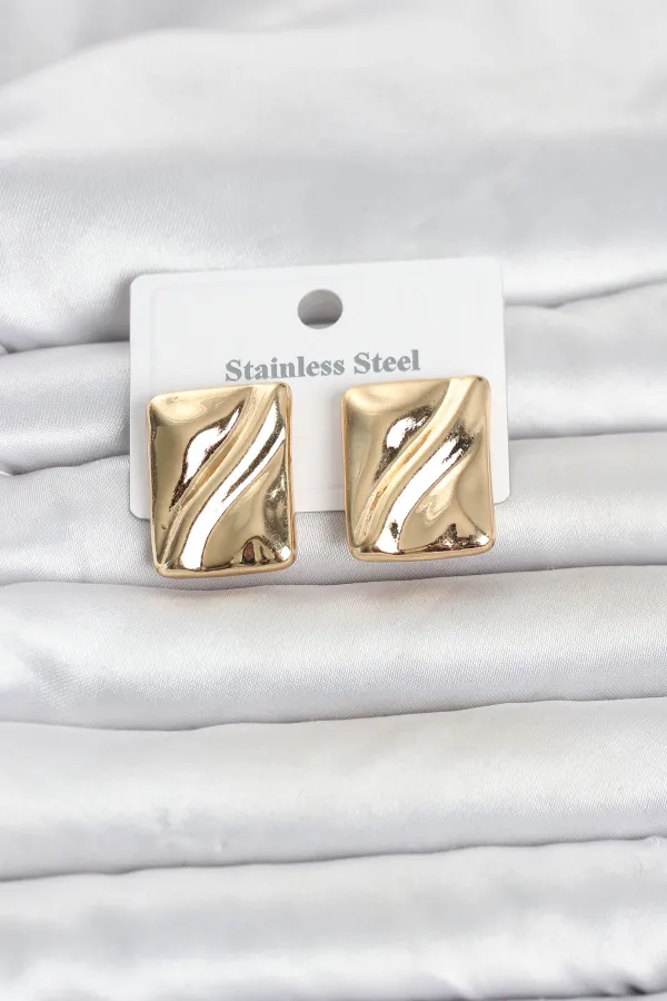 316L Çelik Gold Renk Plaka Model Kadın Küpe 316L Çelik Gold Renk Plaka Model Kadın Küpe
