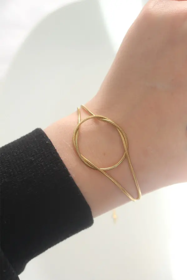 316L Çelik Gold Renk Düğüm Model Bileklik 316L Çelik Gold Renk Düğüm Model Bileklik