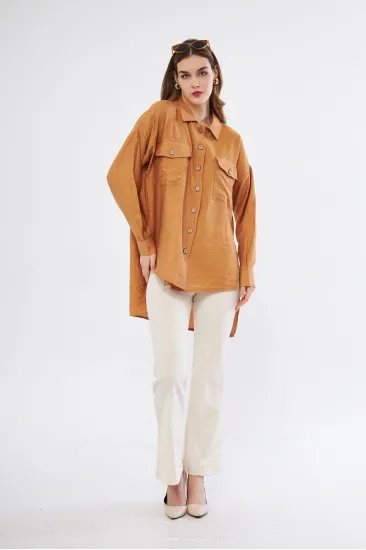 Pasaklı Giyim Kadın Oversize Arkası Uzun Pileli Uzun Kollu Taba Bej Uzun Keten Gömlek Tunik 3524352 Pasaklı Giyim Kadın Oversize Arkası Uzun Pileli Uzun Kollu Taba Bej Uzun Keten Gömlek Tunik 3524352