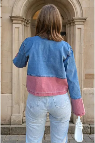 Kadın Denim Çift Renk Detaylı Manşetli Kot Ceket KT0072341 KT0072341 Kadın Denim Çift Renk Detaylı Manşetli Kot Ceket KT0072341 KT0072341