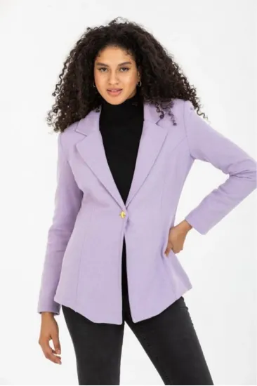 Kadın Kendinden Desenli Astarlı Kaşe Tek Düğmeli Kışlık Blazer Ceket 700-3449451 Kadın Kendinden Desenli Astarlı Kaşe Tek Düğmeli Kışlık Blazer Ceket 700-3449451