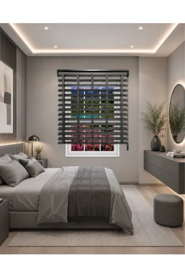 Picasso Kumaş Jaluzi Stor Perde Alüminyum Kasalı Yüksek Kaliteli Özel Ölçü / Füme Picasso Kumaş Jaluzi Stor Perde Alüminyum Kasalı Yüksek Kaliteli Özel Ölçü / Füme