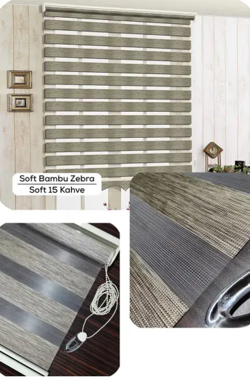 Modern Soft Bambu Kahve Zebra Stor Perde , Alüminyum Kasalı Yüksek Kaliteli - KAHVE SBKV1174/07W Modern Soft Bambu Kahve Zebra Stor Perde , Alüminyum Kasalı Yüksek Kaliteli - KAHVE SBKV1174/07W