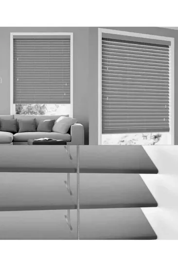 Wooden Blinds %100 Doğal Ahşap Jaluzi Perde 50mm,Alüminyum Kasalı Yüksek Kaliteli - Gri Mİ/J008PW Wooden Blinds %100 Doğal Ahşap Jaluzi Perde 50mm,Alüminyum Kasalı Yüksek Kaliteli - Gri Mİ/J008PW