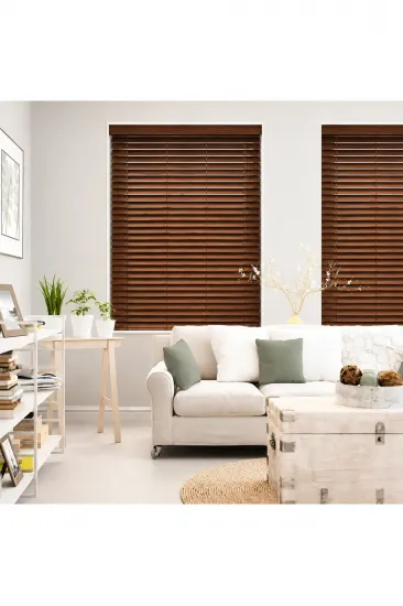 Wooden Blinds %100 Doğal Ahşap Jaluzi Perde 50mm,Alüminyum Kasalı Yüksek Kaliteli - Ceviz Mİ/508PW Wooden Blinds %100 Doğal Ahşap Jaluzi Perde 50mm,Alüminyum Kasalı Yüksek Kaliteli - Ceviz Mİ/508PW