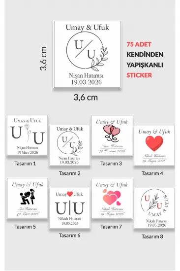 Kişiye Özel Çikolata Etiketi Düğün, nişan, söz, kına, baby shower, doğum günü sticker 75 adet Kişiye Özel Çikolata Etiketi Düğün, nişan, söz, kına, baby shower, doğum günü sticker 75 adet