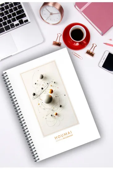 A5 Spiralli Defter 96 Sayfa Kareli, Houmai Serisi Özel Koleksiyonu, Karton Kapak A5 Spiralli Defter 96 Sayfa Kareli, Houmai Serisi Özel Koleksiyonu, Karton Kapak