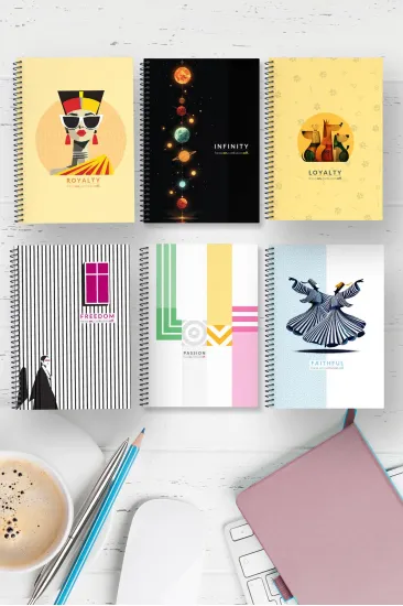 Kentsoylu A5 Spiralli Çizgisiz Defter Seti 6'lı , 400gr. Karton Kapak Tematik Seri 96 Sayfa Kentsoylu A5 Spiralli Çizgisiz Defter Seti 6'lı , 400gr. Karton Kapak Tematik Seri 96 Sayfa