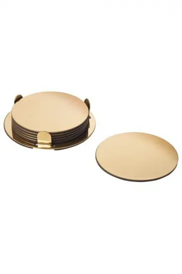 Bardak Altlığı Altın Rengi Paslanmaz Çelik 6 Adet ( 8.5 cm ) Bardak Altlığı Altın Rengi Paslanmaz Çelik 6 Adet ( 8.5 cm )