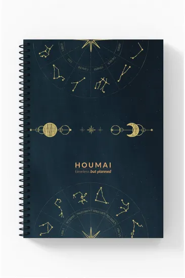A5 Spiralli Defter 96 Sayfa Kareli, Houmai Serisi Özel Koleksiyonu, Karton Kapak A5 Spiralli Defter 96 Sayfa Kareli, Houmai Serisi Özel Koleksiyonu, Karton Kapak