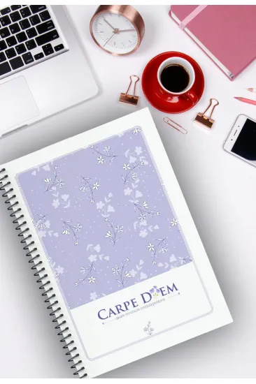 Kentsoylu A5 Spiralli Defter 2'li Set Çizgili 96 Sayfa Karton Kapak Carpe Diem Bahar Tema