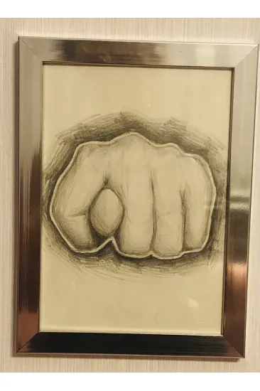 Orjinal el çizimi NAH tablo metal çerçeveli Orjinal el çizimi NAH tablo metal çerçeveli