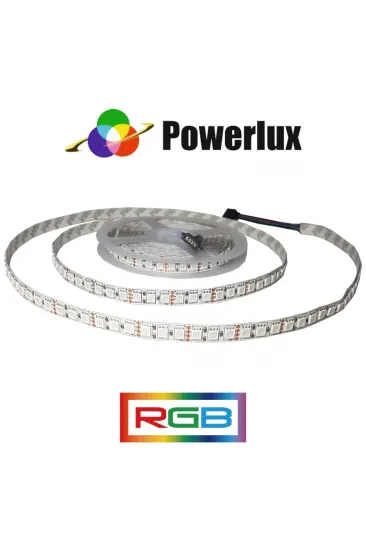 Powerlux 12V RGB Şerit Led 5050 SMD 120 Led/m 5 Metre