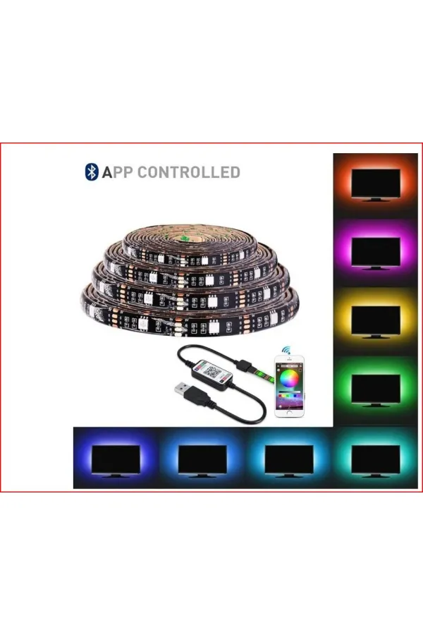RGB Kumandalı TV Arkası Şerit Led Aydınlatma - Renkli RGB Kumandalı TV Arkası Şerit Led Aydınlatma - Renkli