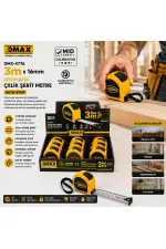 12 ADET 3MT X 16MM OTOMATİK ÇELİK ŞERİT METRE STOPLU (5637) 12 ADET 3MT X 16MM OTOMATİK ÇELİK ŞERİT METRE STOPLU (5637)