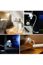 USB Astronot Gece Lambası, Masa Lambası, Kitap Okuma Lambası Işığı (5637)
